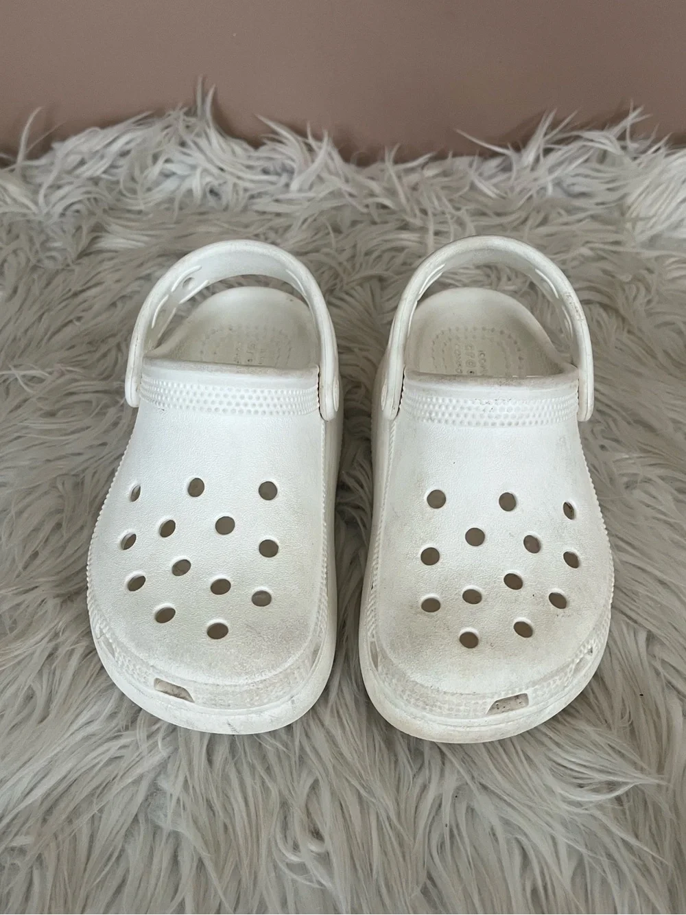{CROCS} Platform Clog Sandals in White - Youth 11